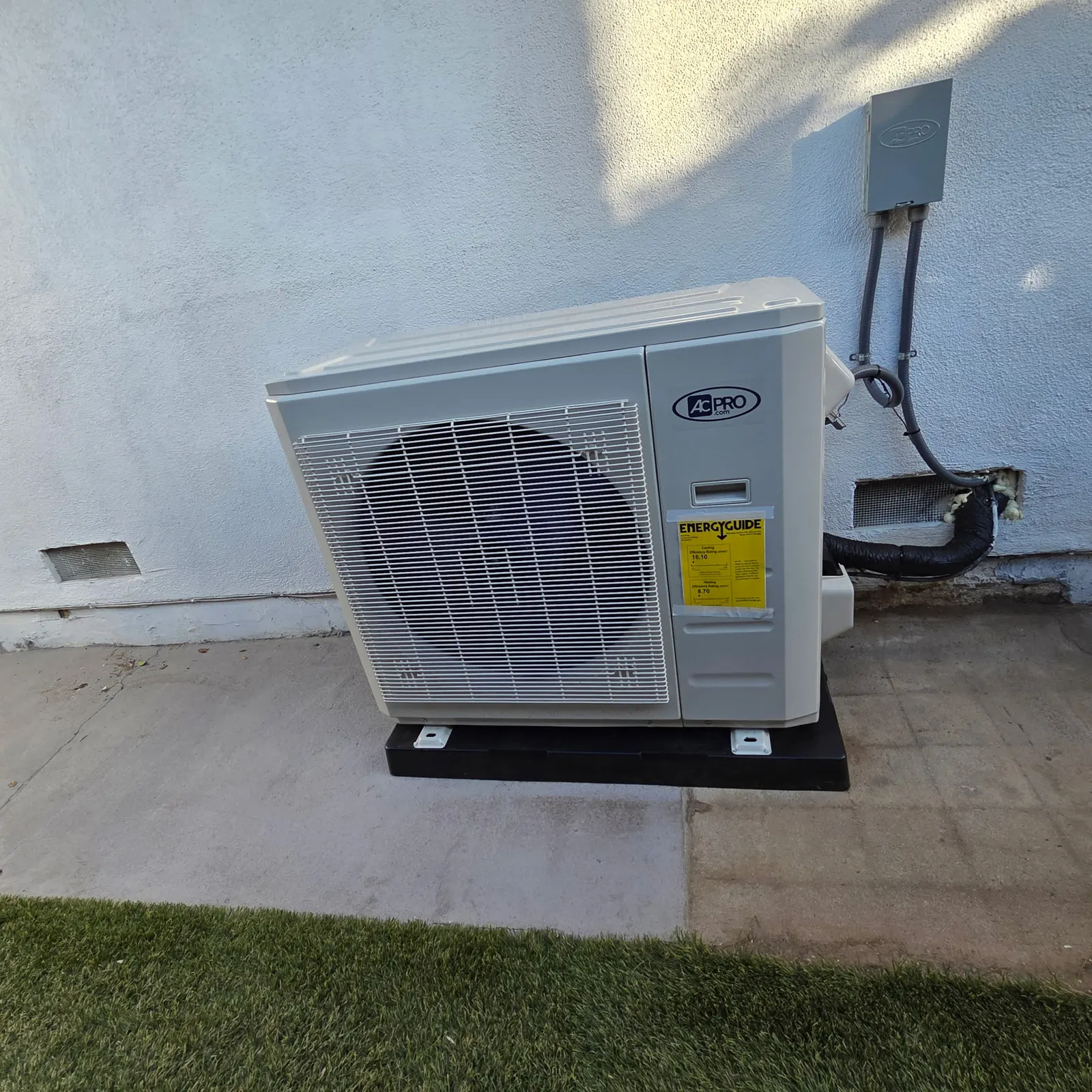 American Standard outdoor unit, new install
